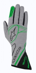 Závodní rukavice Alpinestars Tech 1Z - šedé/zelené