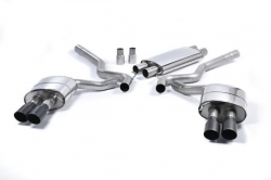 Catback výfuk Milltek Ford Mustang 5.0 V8 GT Fastback (15-18) - verze s rezonátorem - koncovky černé Quad (Roush)