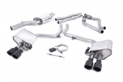 Catback výfuk Milltek Audi S5 B8.5 3.0 TFSI Sportback (12-) - verze s klapkami - koncovky černé