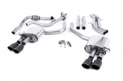 Catback výfuk Milltek Audi S5 B9 3.0 TFSI V6 Coupe sport. difer. (17-) - verze bez rezonátoru - koncovky černé Oval