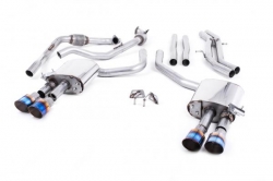 Catback výfuk Milltek Audi S5 B9 3.0 TFSI V6 Coupe/Cabrio bez sport. difer. (17-) - verze bez rezonátoru - koncovky titanové modré