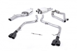 Catback výfuk Milltek Audi S4 B8 3.0 V6 Supercharged (09-12) - verze bez rezonátoru Race - koncovky černé GT
