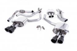 Catback výfuk Milltek Audi S4 B9 3.0 TFSI V6 Sedan/Avant bez sport. difer. (16-) - verze s rezonátorem - koncovky černé GT100 (homologace)