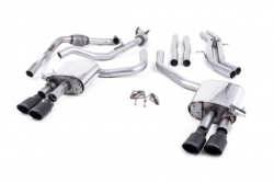 Catback výfuk Milltek Audi S4 B9 3.0 TFSI V6 Sedan/Avant bez sport. difer. (16-) - verze bez rezonátoru - koncovky černé Oval