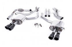 Catback výfuk Milltek Audi S4 B9 3.0 TFSI V6 Sedan/Avant bez sport. difer. (16-) - verze bez rezonátoru - koncovky černé GT90
