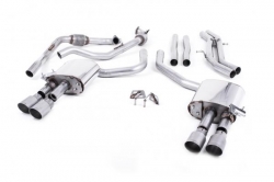 Catback výfuk Milltek Audi S4 B9 3.0 TFSI V6 Sedan/Avant bez sport. difer. (16-) - verze bez rezonátoru - koncovky titanové GT90