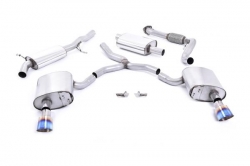 Catback výfuk Milltek Audi A4 B9 2.0 TFSI Quattro Sedan/Avant (16-) - verze s rezonátorem - koncovky titanové modré (homologace)