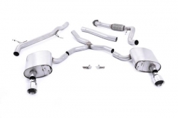 Catback výfuk Milltek Audi A4 B9 2.0 TFSI Quattro Sedan/Avant (16-) - verze bez rezonátoru - koncovky leštěné