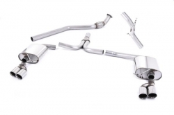 Catback výfuk Milltek Audi A4 B8 2.0 TFSI S-line 2WD/Quattro Tiptronic Sedan/Avant (08-11) - verze bez rezonátoru - koncovky leštěné Quad