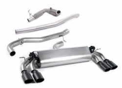 Turboback výfuk Milltek Audi S3 8V 2.0 TFSI Quattro 3-dv. (13-) - verze bez rezonátoru - koncovky černé Oval