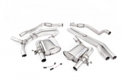 Catback výfuk Milltek Audi RS4 B9 2.9 V6 Turbo Avant (18-) - verze bez rezonátoru - koncovky titanové modré