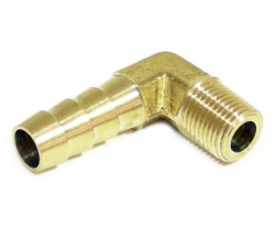 Fitinka 1/8"-NPT koleno 90° na hadici 10mm (3/8") - mosazná