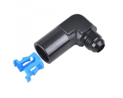 Rychlo spojka koleno 90° na sériový EFI palivový systém D-06 (AN6) 9/16"x18-UNF na 5/16" - samice (push-on)