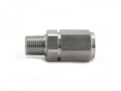 Propojovací adaptér rovný D-03 (AN3) 3/8"x24-UNF - 1/8"-NPT - samice/samec - nerezový