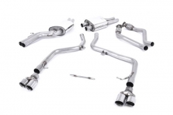 Catback výfuk Milltek Audi S4 B8 3.0 V6 Supercharged (09-12) - verze bez rezonátoru Race - koncovky leštěné GT