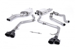 Catback výfuk Milltek Audi S4 B8.5 3.0 TFSI (12-16) - závodní verze Race - koncovky černé