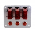 Startovací panel hliníkový - 3x přepínač kill switch + LED