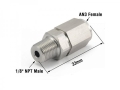 Propojovací adaptér rovný D-03 (AN3) 3/8"x24-UNF - 1/8"-NPT - samice/samec - nerezový
