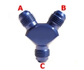 Y blok rozbočovací adaptér D-08 (AN8) 3/4"x16-UNF x D-08 (AN8) 3/4"x16-UNF x D-08 (AN8) 3/4"x16-UNF