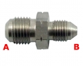 Propojovací adaptér rovný D-03 (AN3) 3/8"x24-UNF - M10 x 1,25 - samec - nerezový
