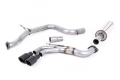 Catback výfuk Milltek VW Golf 7 GTD 2.0 TDI 185PS (13-) - verze s rezonátorem - koncovka černá (homologace)