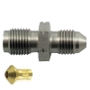 Propojovací adaptér rovný D-03 (AN3) 3/8"x24-UNF - M12 x 1,25 - samec - nerezový + konvexní adaptér